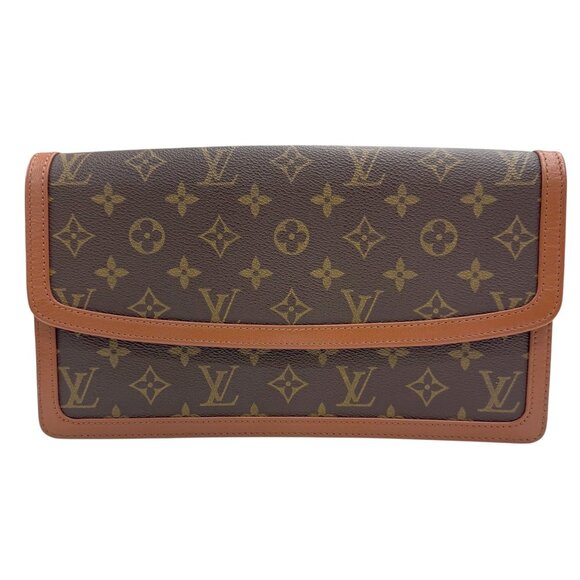 LOUIS VUITTON Brown Monogram Leather Pochette Clutch Bag - Picture 1 of 8